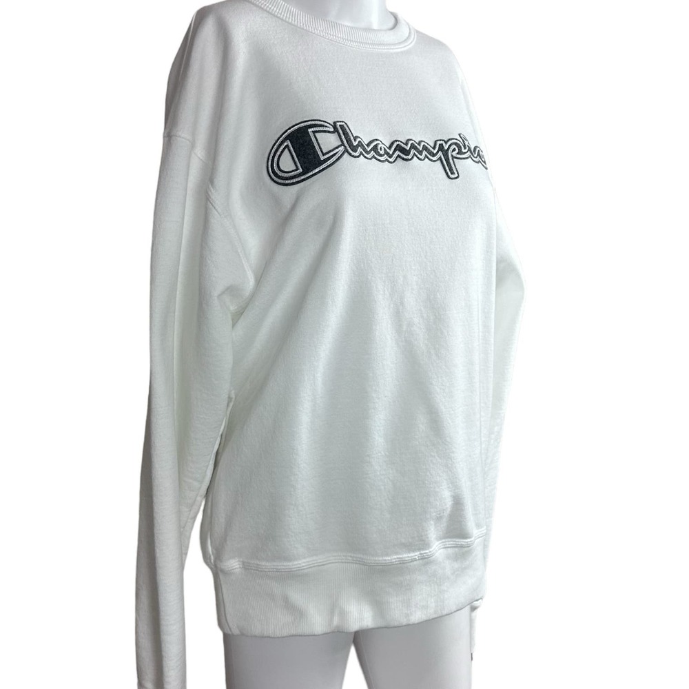 Champion Size Medium White Crew Neck Pull Over Sweater - Picture 2 of 7